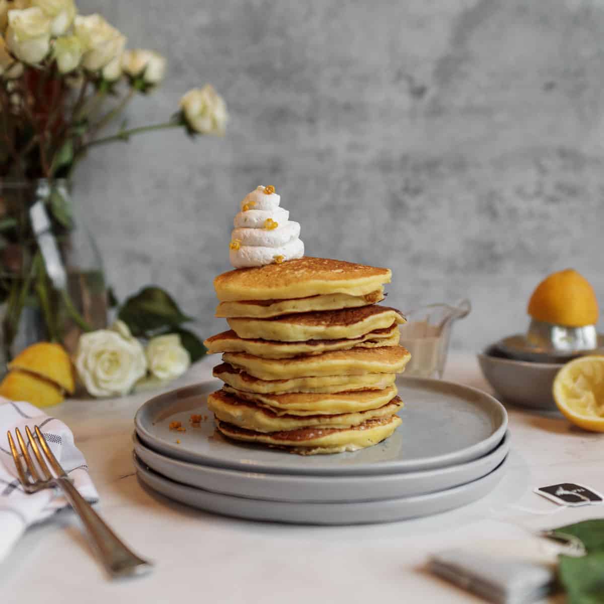 easy lemon buttermilk pancakes