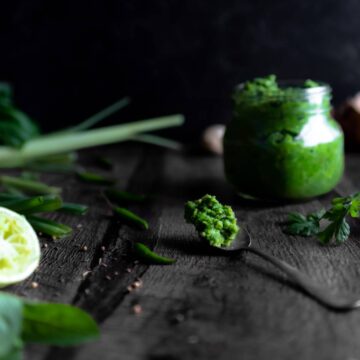 A spoonful of Homemade Vegan Thai Green Curry Paste