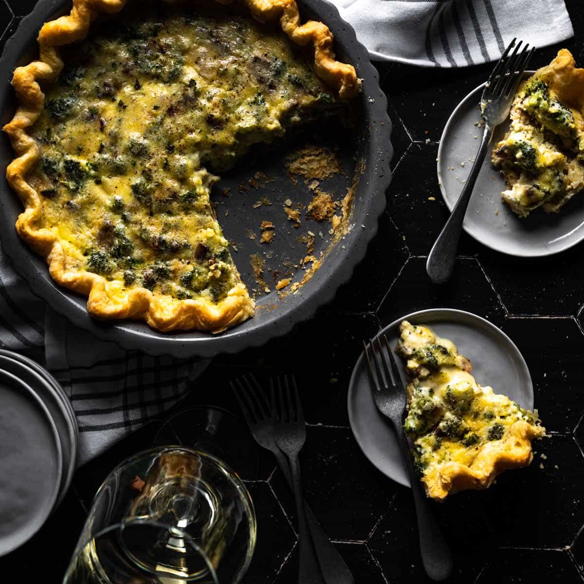 Broccoli Cheddar Quiche