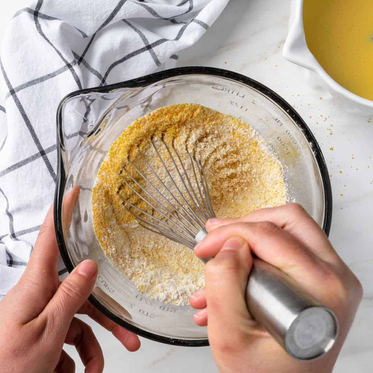 Whisking the dry ingredients together