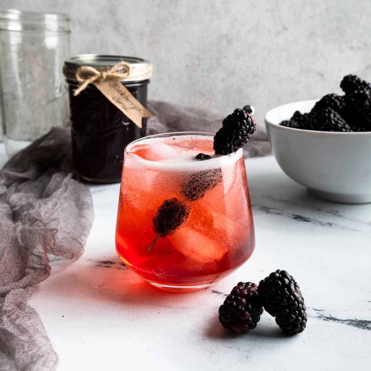 A blackberry shirley temple soda