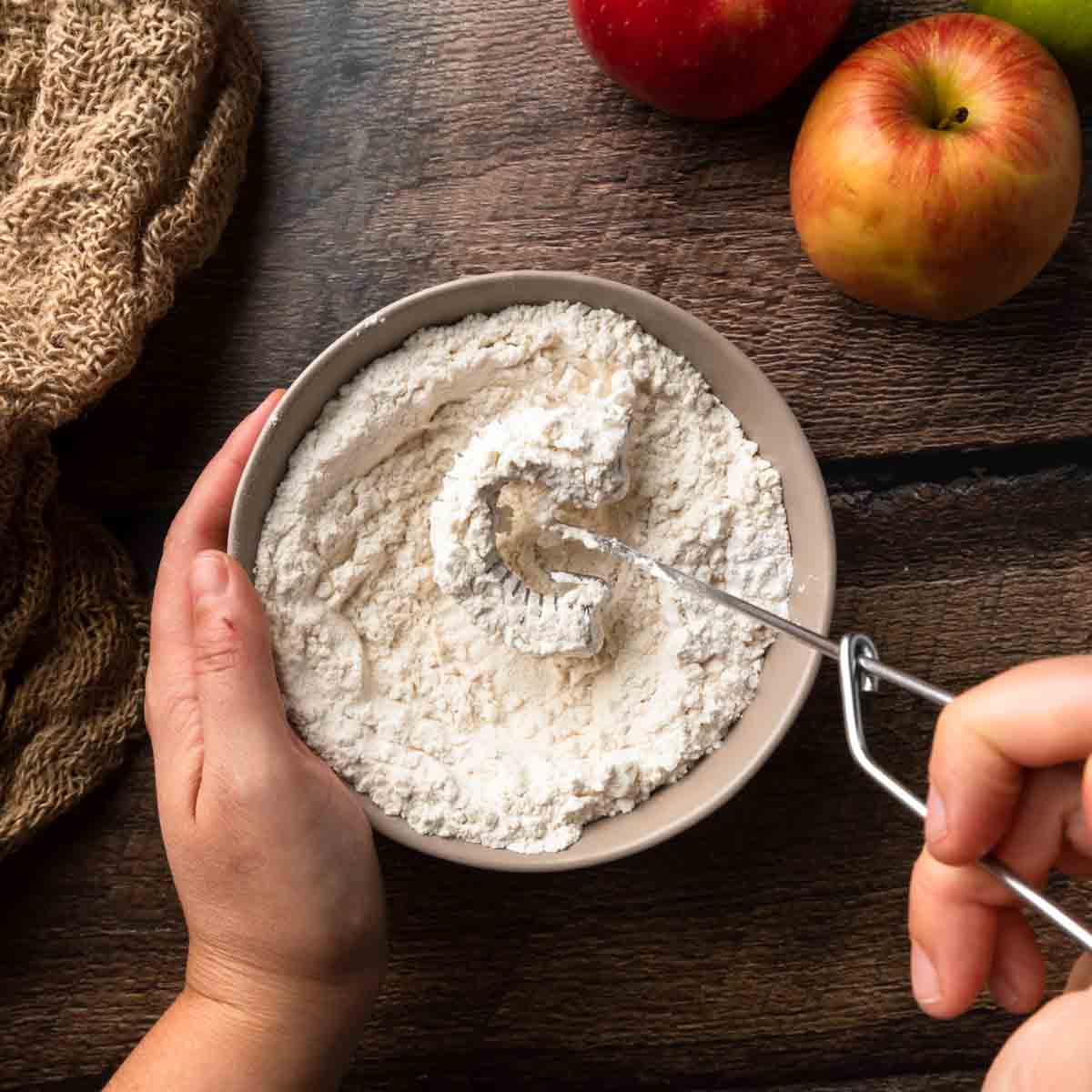 Whisking the dry ingredients together