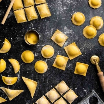 Homemade ravioli made using 5 easy methods.