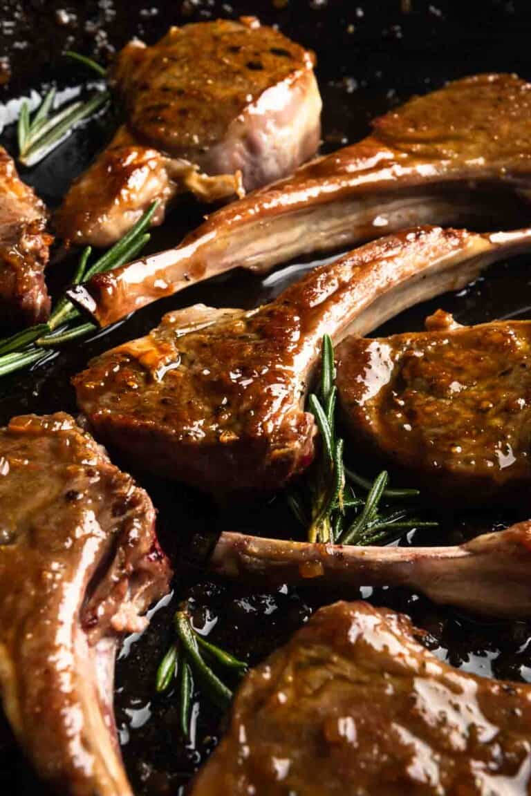 Cast Iron Lamb Chops with Rosemary and Balsamic